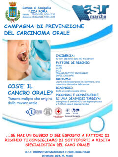 Campagna di prevenzione del carcinoma orale a Senigallia - locandina