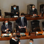 Consiglio regionale Marche, Francesco Acquaroli parla in aula