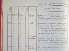 Alluvione Senigallia 11-12 novembre 1896 - Registrazione invio telegramma dal Sindaco