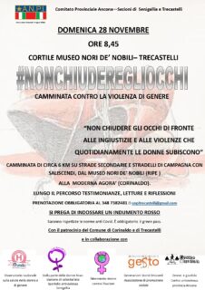 #nonchiuderegliocchi - camminata tra Trecastelli e Corinaldo - locandina
