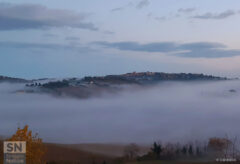 Nebbia sulle colline dell'entroterra senigalliese - Scapezzano fa capolino - Foto di Patrizio Cardellini