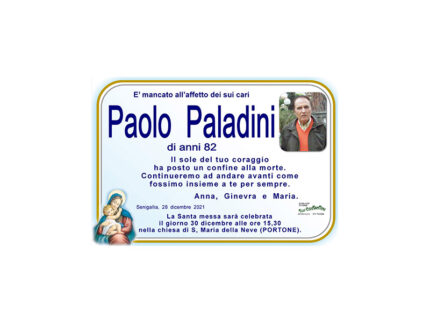 Necrologio Paolo Paladini