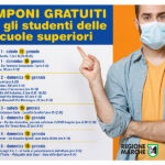 Open day tamponi gratuiti per studenti delle scuole medie superiori delle Marche