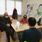 Il Vescovo Franco Manenti in visita al Centro di ascolto.