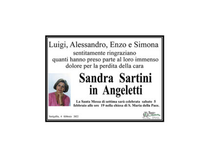 Ringraziamento familiari Sandra Sartini in Angeletti