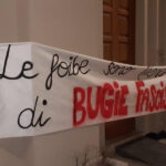 Striscione Le foibe sono piene di bugie fasciste