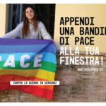 Bandiera di pace contro la guerra in Ucraina