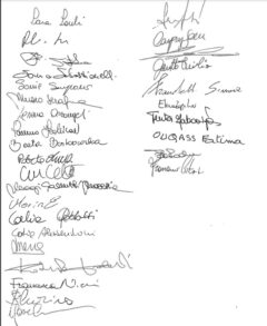 Le firme sulla lettera aperta dei dipendenti della Fondazione Città di Senigallia