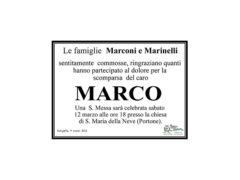 Ringraziamento famiglie Marconi e Marinelli per Marco Marconi