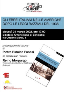 Presentazione libro Gli ebrei italiani nelle Americhe dopo le leggi razziali del 1938 - locandina