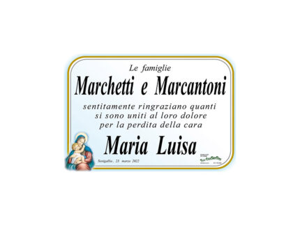 Ringraziamento Maria Luisa Marchetti