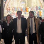 Ministro Giancarlo Giorgetti alla Rotonda a Mare di Senigallia con esponenti locali della Lega