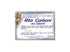 Necrologio Rita Carboni ved. Gabarrini
