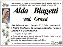 Necrologio di Alda Biagetti