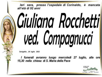 Necrologio di Giuliana Rocchetti