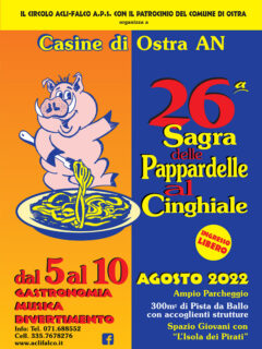 26° Sagra delle Pappardelle al Cinghiale a Casine di Ostra - locandina