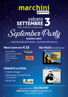 September Party by Marchini Gomme a Senigallia - locandina