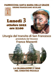 3 ottobre - Transito di San Francesco - Celebrazione a Senigallia - locandina
