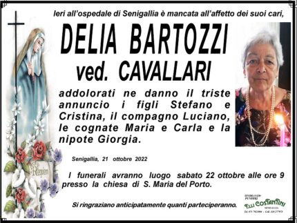 Necrologio di Delia Bartozzi