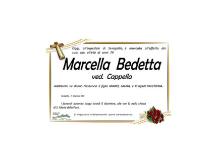 Necrologio Marcella Bedetta