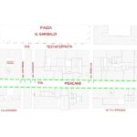 Il tratto di via Pisacane interessato dal rifacimento del selciato