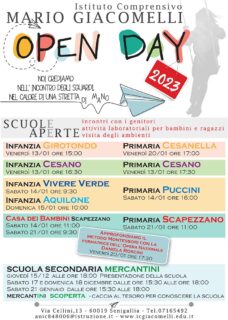 Open day 2023 I.C. Senigallia Nord - Giacomelli - locandina