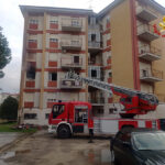 Incendio in appartamento in via Di Vittorio