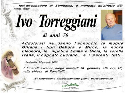 Necrologio di Ivo Torreggiani