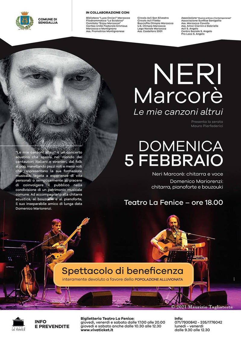 Neri Marcorè in "Le mie canzoni altrui" - locandina