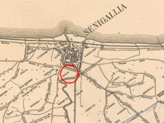 Area "Rivolta" in una mappa di Senigallia del 1903