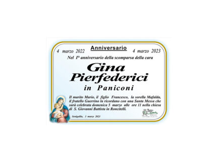 Anniversario Gina Pierfederici in Paniconi