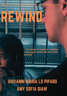 Locandina di "Rewind" realizzato per il progetto cinema al Liceo Medi di Senigallia