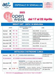 (H)Open Week 2023 all'ospedale di Senigallia - locandina