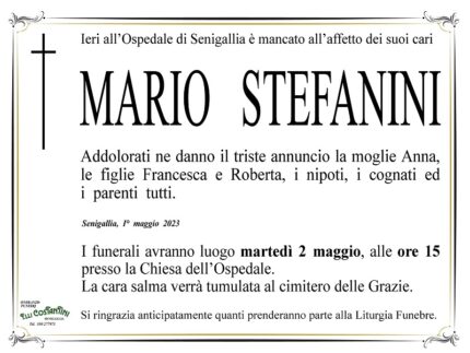 Necrologio di Mario Stefanini