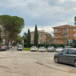 Rotatoria via Marche, viale A. Garibaldi, via L'Aquila dopo il taglio dei pini
