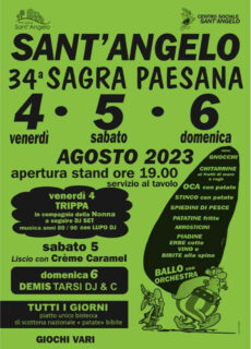 34esima Sagra Paesana a Sant'Angelo di Senigallia - 4-5-6 agosto 2023 - locandina