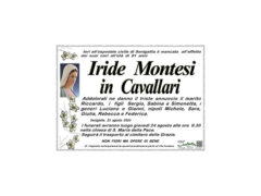 Necrologio Iride Montesi in Cavallari