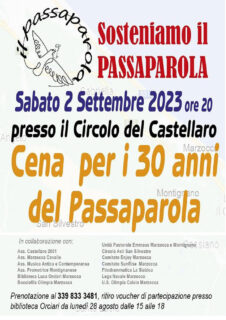 Cena per i 30 anni del Passaparola - locandina