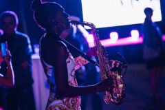 Sheyla Sax alla festa per i 100 anni di attività della Panetteria e Pasticceria Belfanti di Castelleone di Suasa