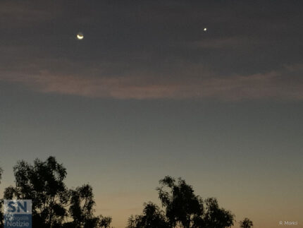 Luna e Venere splendenti nel cielo di oriente - Foto Rossano Morici