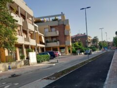 Colata di bitume realizzata dopo l'abbattimento degli alberi in viale Garibaldi