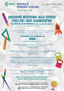 Sussidi ai figli dei soci della BCC di Ostra e Morro d'Alba