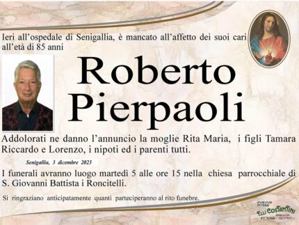 Necrologio di Roberto Pierpaoli