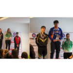 Camilla (prima) e Filippo Zazzarini (terzo) sul podio