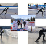 Camilla e Filippo Zazzarini impegnati nelle gare di pattinaggio su ghiaccio