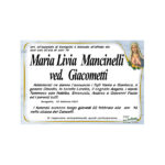 Necrologio Maria Livia Mancinelli