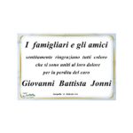 Ringraziamenti di famiglia e amici in seguito alla scomparsa di Giovanni Battista Jonni