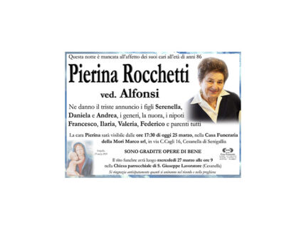 Necrologio Pierina Rocchetti