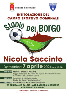Intitolazione stadio di Corinaldo a Nicola Saccinto