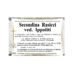 Necrologio Secondina Rasicci ved. Ippoliti